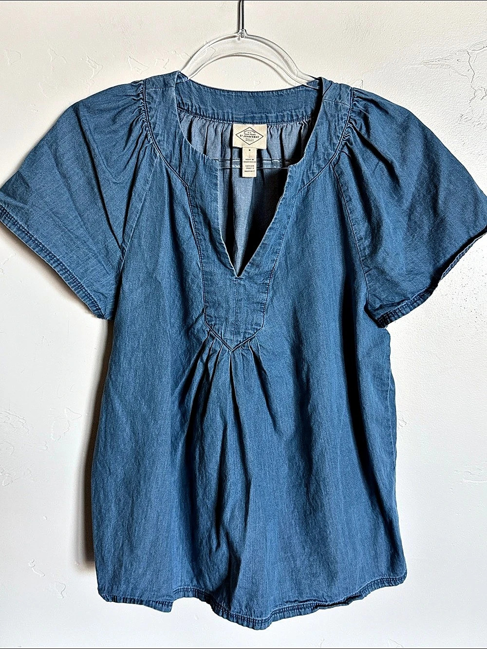St. John'Small Bay Denim Tunic Top in Blue Size Small Like New